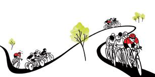 Riders sheltering and supporting a struggling rider within the group